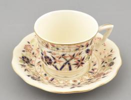 Zsolnay bambusz mintás mokkás készlet, kézzel festett, jelzett, hibátlan