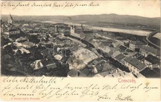 1902 Trencsén, Trencín; látkép. Gansel Lipót 12. / general view (fl)