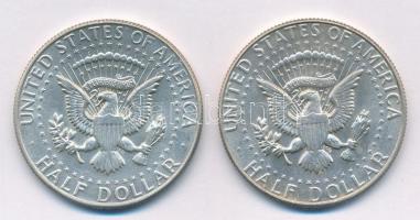 Amerikai Egyesült Államok 1968D-1969D 1/2$ Ag "Kennedy" (2xklf) T:1- USA 1968D-1969D 1/2 D...