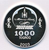 Mongólia 2003. 1000T Ag "Ázsia története - Marco Polo" kapszulában (19,84g/0.999/39mm) T:P...