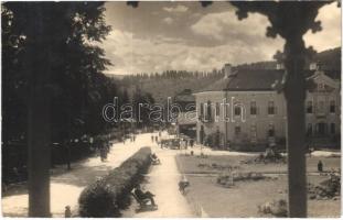 1936 Borszék, Borsec; Hotel Mélik szálloda, automobil / street view, hotel, automobile. photo