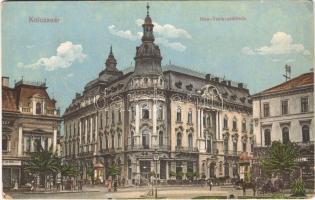 Kolozsvár, Cluj; New York szálloda és kávéház, Tauffer  Dezső, Schuster Emil üzlete. Lepage Lajos kiadása / hotel and café, shops (EB)