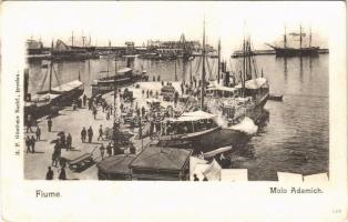 1900 Fiume, Rijeka; Molo Adamich / port, steamships, shipyard. H.P. Günthers Nachf. (fl)