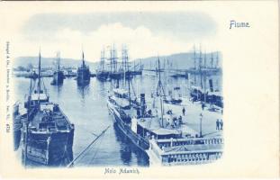 Fiume, Rijeka; Molo Adamich / port, steamships, sailing vessels (EK)