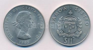 Vegyes: Nagy-Britannia 1965. 1C Cu-Ni "Churchill" + Szamoa 1981. 1T Cu-Ni "IYDO - Fra...