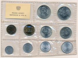 Lengyelország 1975. 10gr-20Zl (10x) forgalmi sor lezárt fóliatokban T:1  Poland 1975. 10 Groszy - 20 Zlotych (10x) coin set in sealed foil packing C:UNC