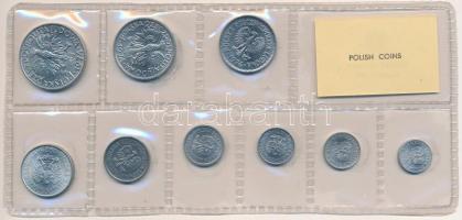 Lengyelország 1974. 1gr-5Zl (9x) forgalmi sor lezárt fóliatokban T:1 
Poland 1974. 1 Groszy - 5 Zlo...