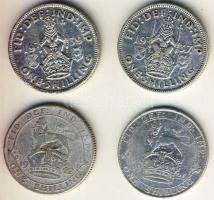 Nagy-Britannia 1922-39. 1Sh Ag (4x) mind klf évszám T:2/3,3