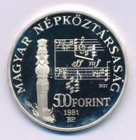 1981. 500Ft Ag "Bartók Béla" T:1- (PP) ujjlenyomatos Adamo EM62