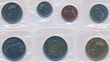 Kanada 2002. 1c-1$ (7xklf) forgalmi sor eredeti, lezárt fóliatokban, tanúsítvánnyal T:1  Canada 2002. 1 Cent - 2 Dollars (7xdiff) coin set in original sealed foil case, with certificate C:UNC