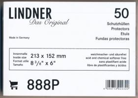 Lindner 888P víztiszta bankjegytok, 50db-os eredeti, bontatlan csomagban (213x152mm)