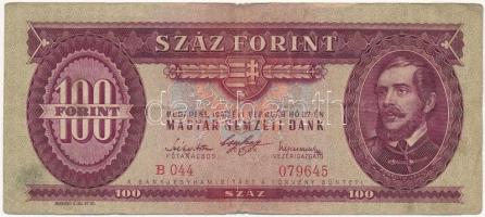 1947. 100Ft B044 079645 T:III- Hungary 1947. 100 Forint B044 079645 C:VG Adamo F27