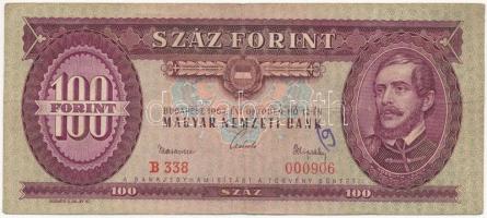 1962. 100Ft alacsony B338 000906 sorszámmal T:III Hungary 1962. 100 Forint with low B338 000906 serial number C:F Adamo F31