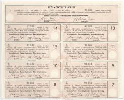 Szombathely 1938. "Szombathelyi Takarékpénztár Részvénytársaság" részvénye 50P-ről, szelvé...
