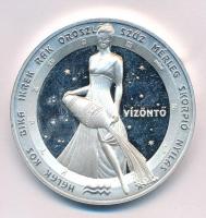 DN Horoszkóp érmesorozat - Vízöntő ezüstözött fém emlékérem (42mm) T:1 (eredetileg PP) peremen ezüstpróba nyom