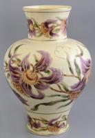 Zsolnay virág mintás váza. Kézzel festett, jelzett, (Kocsis Gizella) hibátlan 39 cm