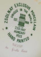 Zsolnay virág mintás váza. Kézzel festett, jelzett, (Kocsis Gizella) hibátlan 39 cm