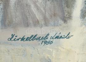 Zirkelbach László (1916-?): Havas vízpart, 1986. Olaj, vászon, jelzett. Hátoldalán Képcsarnok Vállal...