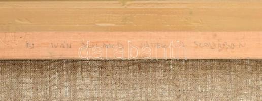 ifj. Iván Szilárd (1955-): Játék a szobában. Olaj, vászon, jelzett. Hátoldalán feliratozott. Üvegeze...