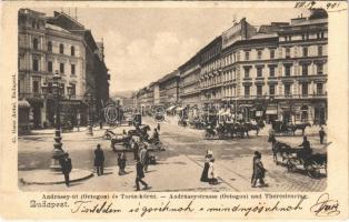 1901 Budapest VI. Andrássy út, Octogon, Cselédintézet, Ketész Tódor treklám, Komlódi Jakab, Ernyei Lajos és Fuchs Fülöp üzlete. ganz Antal 45.