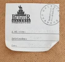 Olvashatatlan (Pintér?) jelzéssel: Hajnali fény. Olaj, farost. Hátoldalán Budavár Galéria címkéjével...