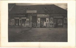 Párkány, Stúrovó (?); Gerstner, Szayka Albert, Loczner István és Holic borbély üzlete, Angol-Eleai biztosító részvénytársaság főügynöksége / shops, insurance company. photo