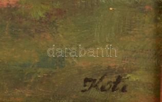 Koti jelzéssel: Tanya. Olaj, karton, keretben, 12×33 cm