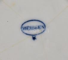 Meisseni porcelán kékfestéses kávés csésze, és csésze alj, jelzett, d: 10 cm