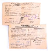 1945 Ideiglenes regisztrációs lap