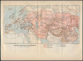 A Mongol Birodalom a XIII. században, térképmelléklet, M. Kir. Honvéd Térképészeti Intézet, 23,5×32 cm