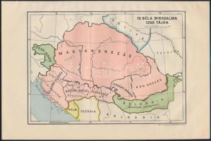 IV. Béla birodalma 1260 táján, térképmelléklet, M. Kir. Honvéd Térképészeti Intézet, 15,5×23,5 cm