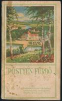 1928 Pöstyénfürdő, ismertető füzet, térképpel, ábrákkal, díjjegyzékkel