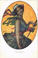 1919 Táncosnő / Tänzerin / Dancer. Lady art postcard. P.G.W.I. 508-6. s: Alfred Offner