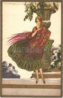 Italian Lady art postcard. Degami 3016. s: T. Corbella