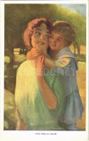 1919 The Frolic Hour. Lady with child art postcard. Reinthal & Newman Pubs. No. 455. s: Alfred James Dewey