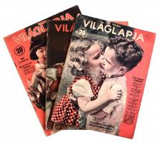 1936-1941 Tolnai Világlapja 4 száma, kissé kopott borítókkal, egy címlap sarkán hiánnyal.