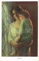 1919 Bedtime. Lady with child art postcard. Reinthal & Newman Pubs. No. 451. s: Alfred James Dewey