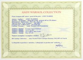 Andy Warhol (1928-1987): Marylin Monroe. Litográfia, papír. Sorszámozott 30/100 jelzett a nyomaton. ...