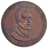 Horváth Sándor (1939-) 2008. Giacomo Puccini 1858-1924 - születése 150. évfordulójára kétoldalas, öntött Br plakett (98mm) T:1-