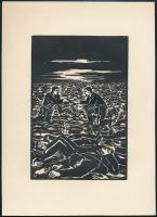 Frans Masereel (1889-1972): Békejobb. Fametszet, papír, jelzett a fametszeten, 16×11 cm
