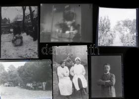 cca 1920-1930 Vegyes üvegnegatív tétel, 11,5×8,5 cm