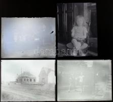 cca 1920-1930 Vegyes üvegnegatív tétel, 11,5×8,5 cm