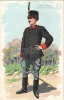 Cavalleria - Lancieri. Esercito Italiano / Italian military art postcard, cavalryman of the Italian Army