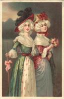 Baroque Lady art postcard (EK)