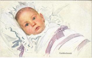 Guckindiewelt / Children art postcard. B.K.W.I. 977-1. s: K. Feiertag (EK)