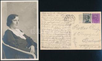 Rotter Emília Baby (1906-2003) világbajnok műkorcsolyázó saját kézzel írt lapja családjának + fotója
