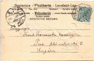 1902 Die besten Wünsche zum neuen Jahre! / New Year greeting art postcard, chimney sweepers with clo...