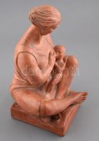 Mikus Sándor (1903-1982)  Anya gyermekével. Terrakotta szobor, jelzett, hibátlan. m: 36 cm