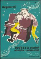 Villamosplakát: Megszereti. Musica pianínót részletre is vásárolhat, Gr.: Pusztai 23,5x16,5 cm