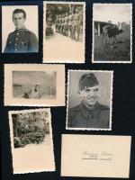 cca 1942 vegyes fotó és fotólap tétel, össz. 9 db, többségében katonai portrék, csoportképek, egyik ...
